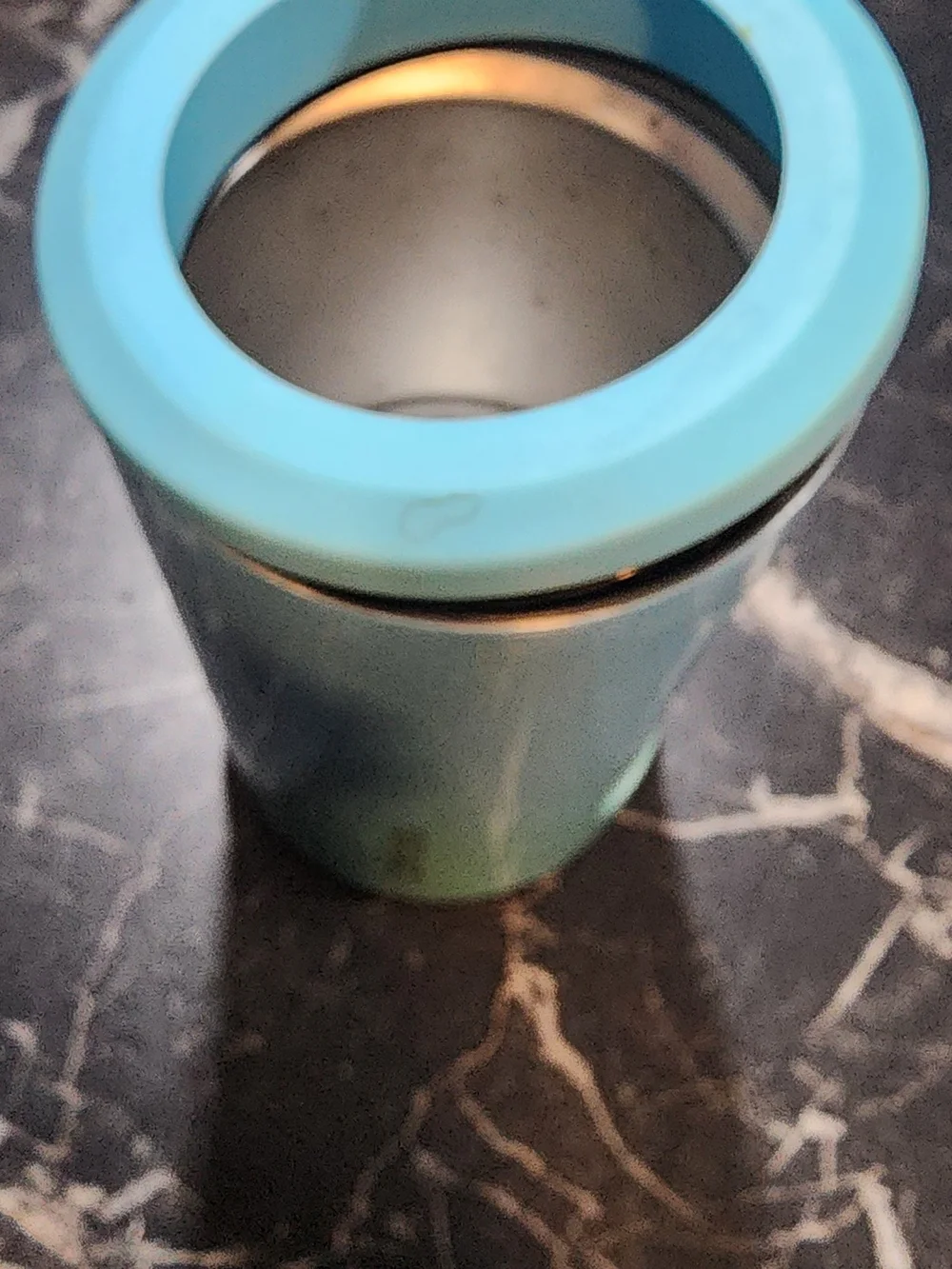 Holographic Light Blue Stainless Can Cooler with Top